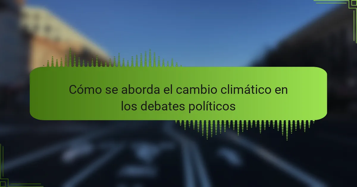 Cómo se aborda el cambio climático en los debates políticos