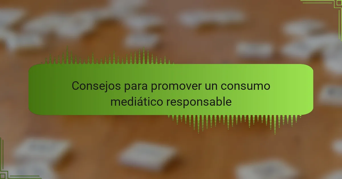 Consejos para promover un consumo mediático responsable