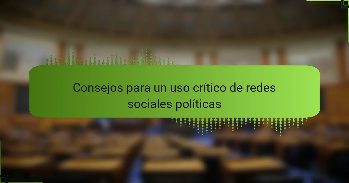 Consejos para un uso crítico de redes sociales políticas