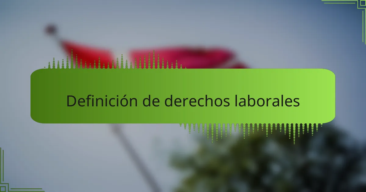 Definición de derechos laborales