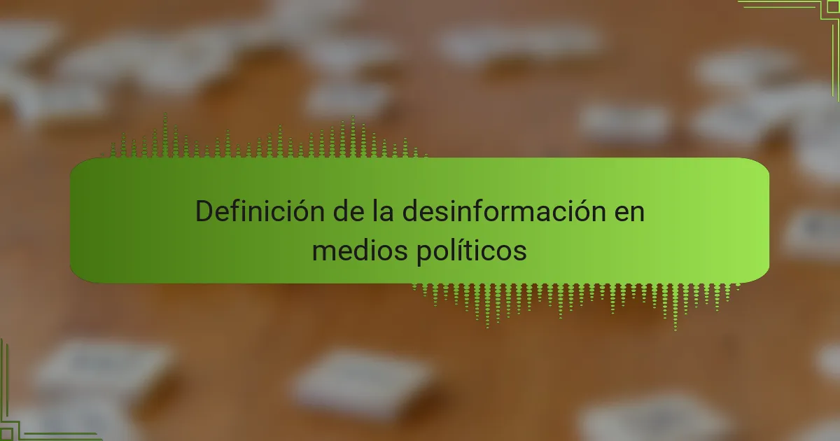 Definición de la desinformación en medios políticos