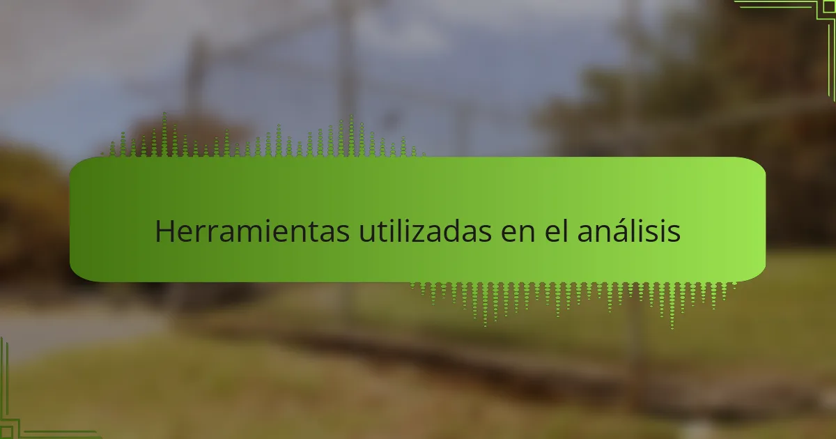 Herramientas utilizadas en el análisis