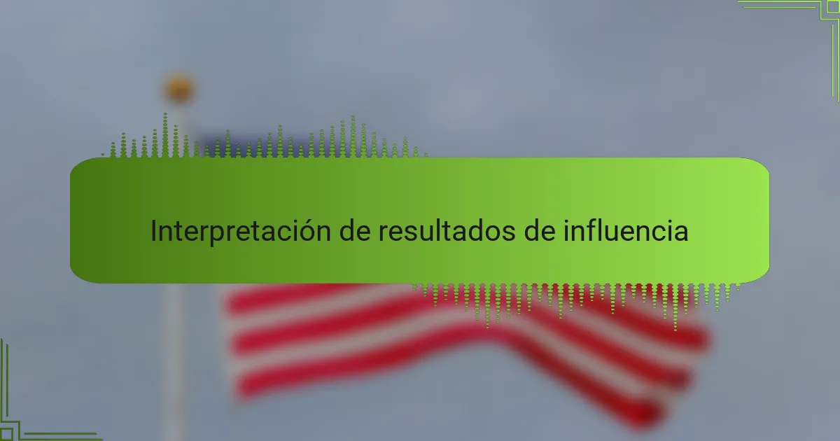 Interpretación de resultados de influencia