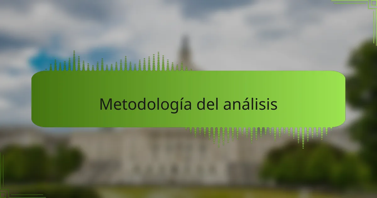 Metodología del análisis