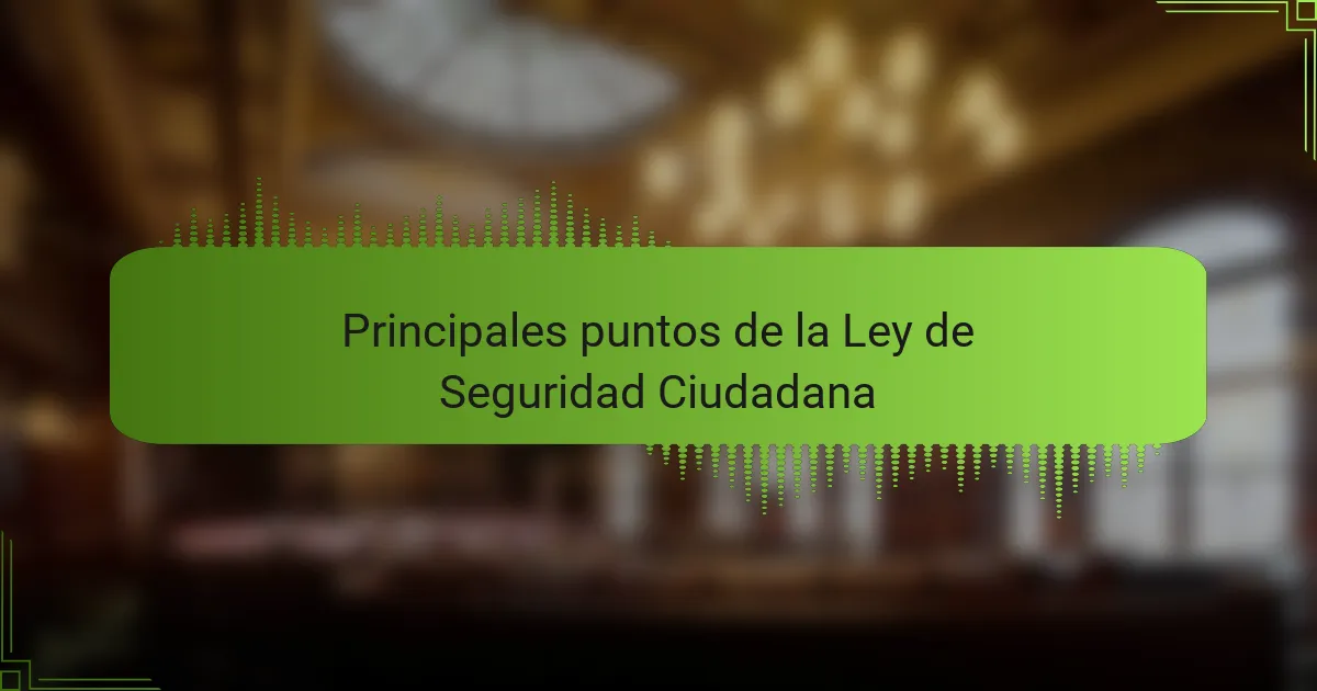 Principales puntos de la Ley de Seguridad Ciudadana