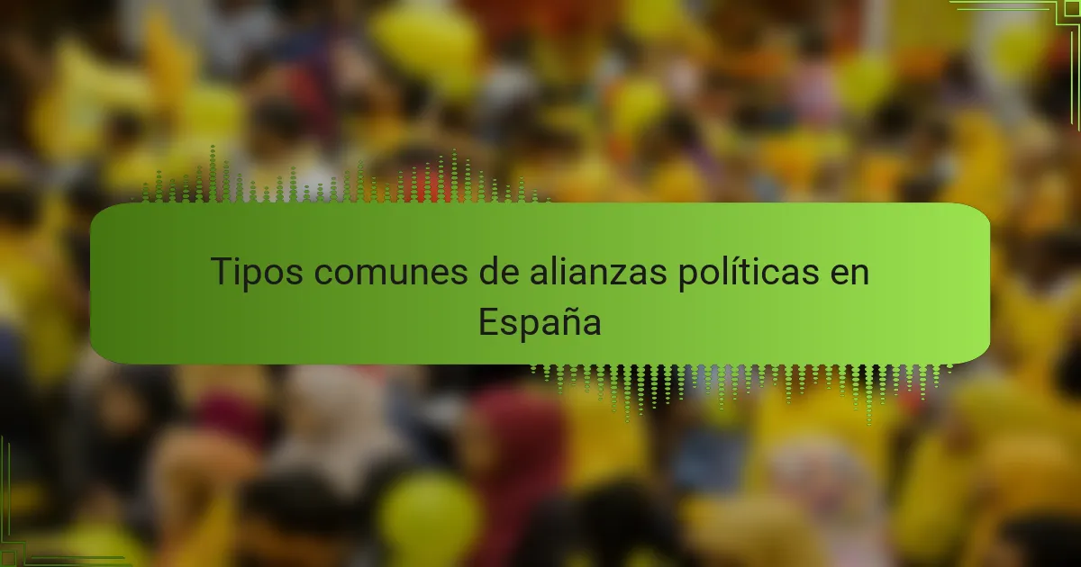 Tipos comunes de alianzas políticas en España